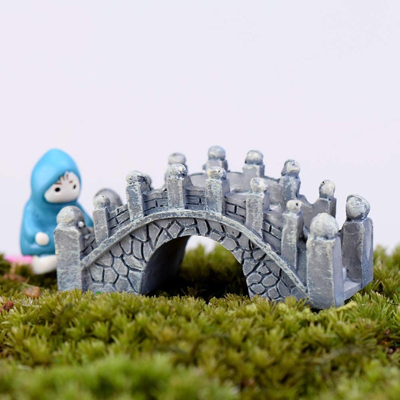 MAOMIA 6 Pcs Miniature Fairy Garden Arch Bridge Figurines, Micro Landscape Garden Bridge Terrarium Kit Dollhouse DIY Outdoor Decoration Plant Pot Ornaments - Image 2